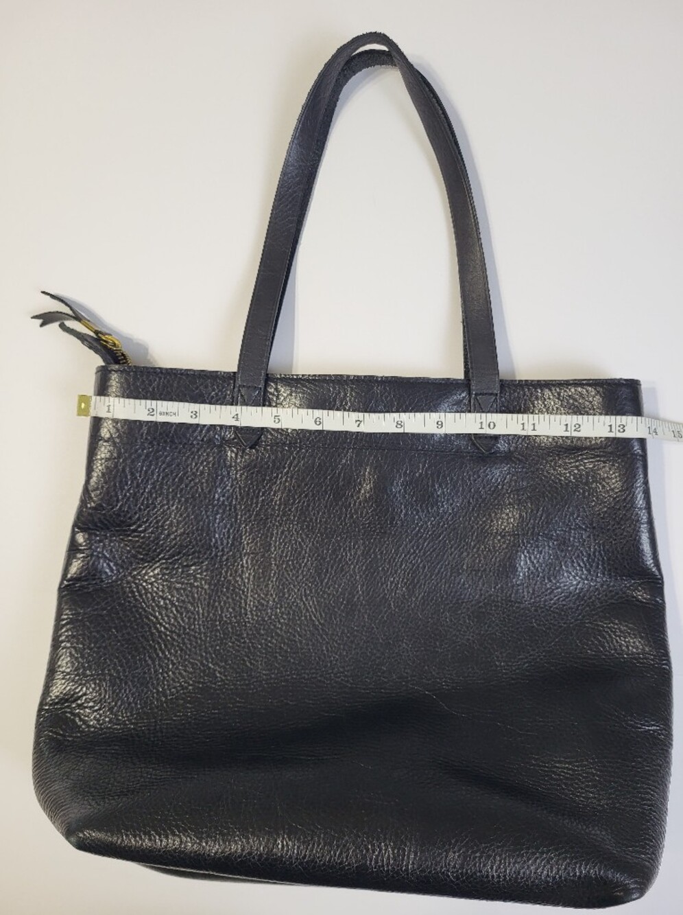 Madewell Zip Top Leather Transport Tote Crossbody Bag Black Shoulder - Picture 10 of 12